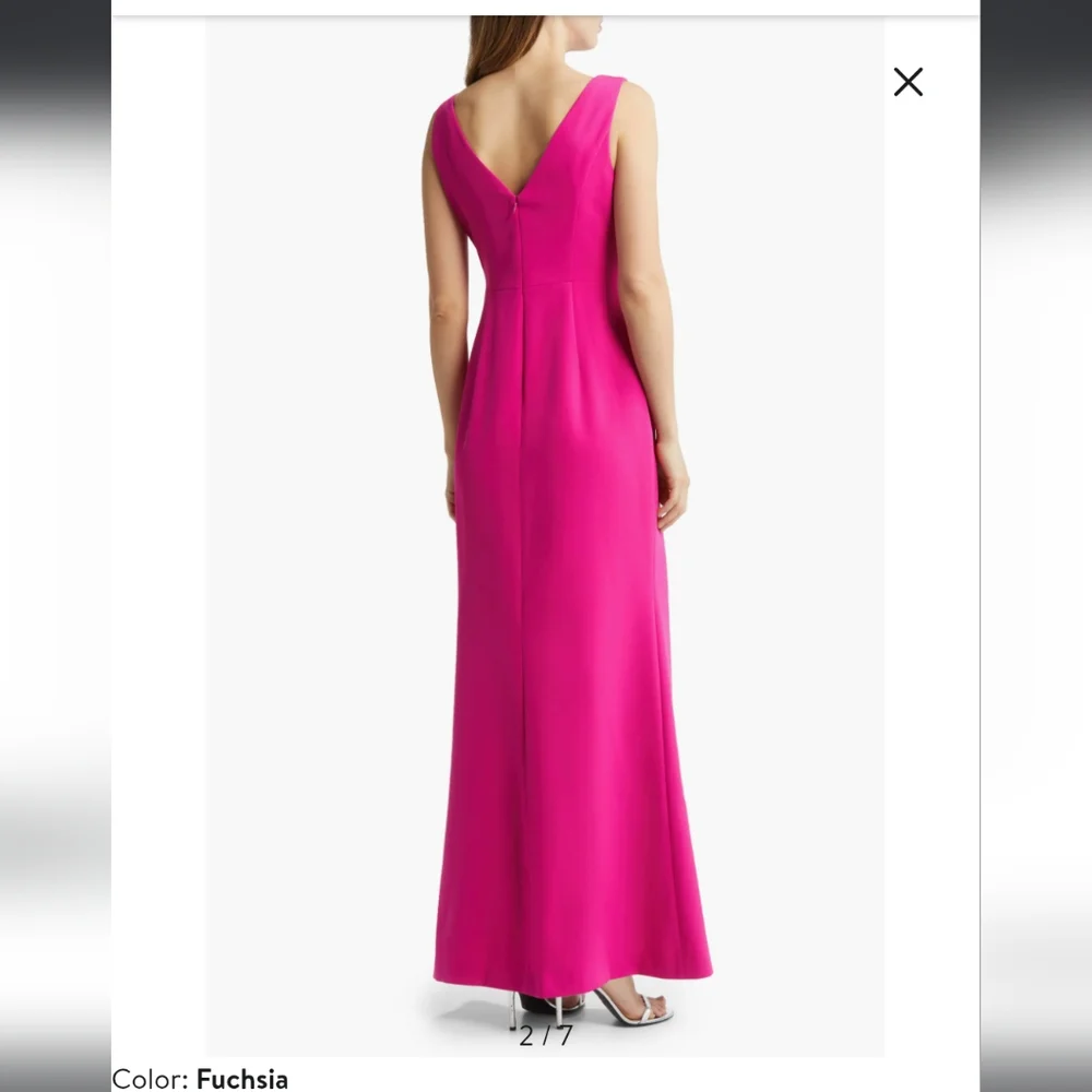 NWOT Eliza J Ruffle Front Gown Pink size 12 - Picture 2 of 9